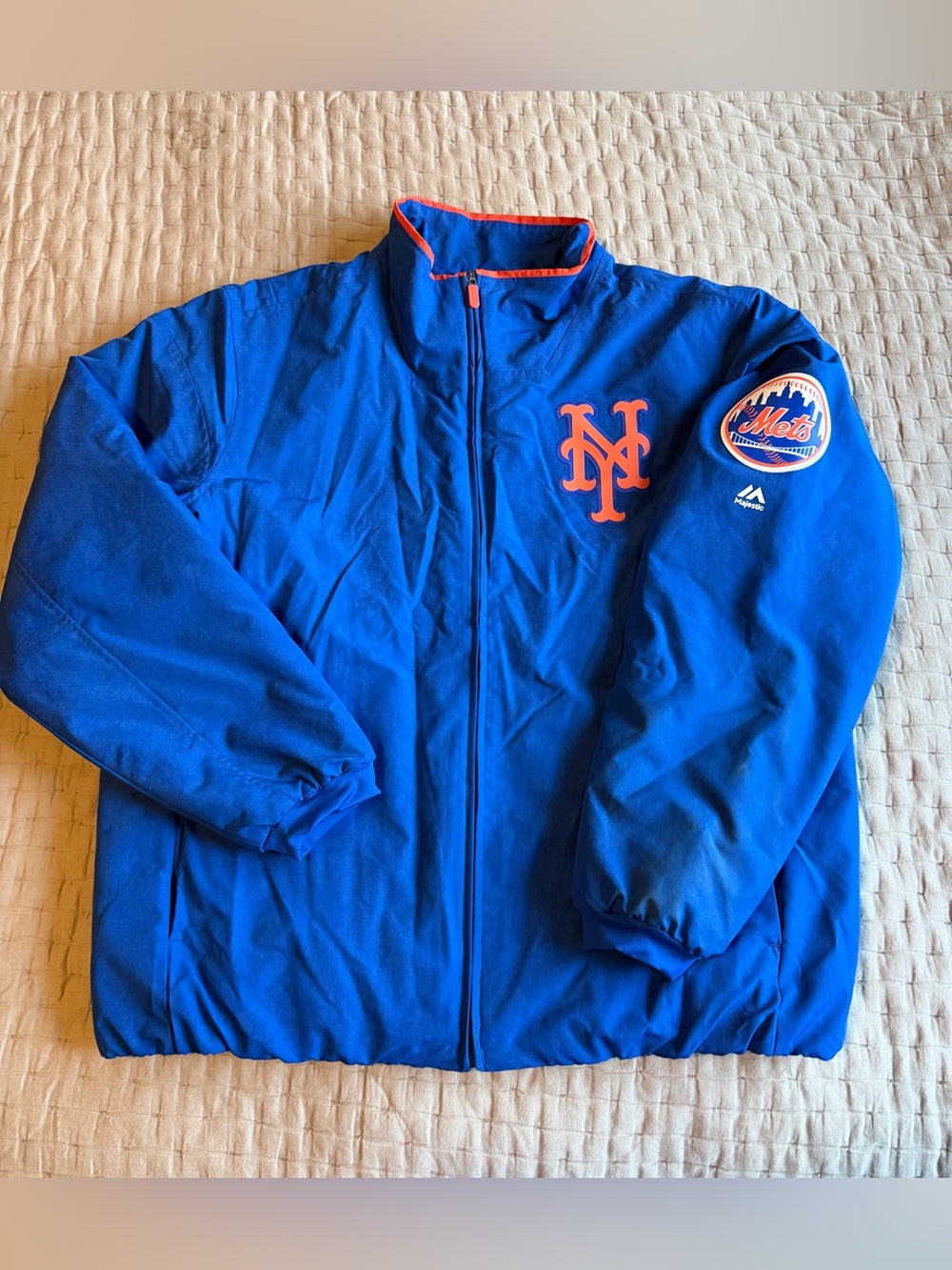 NWOT New York Mets MLB Baseball On Field Dugout Majestic Thermabase XL Coat